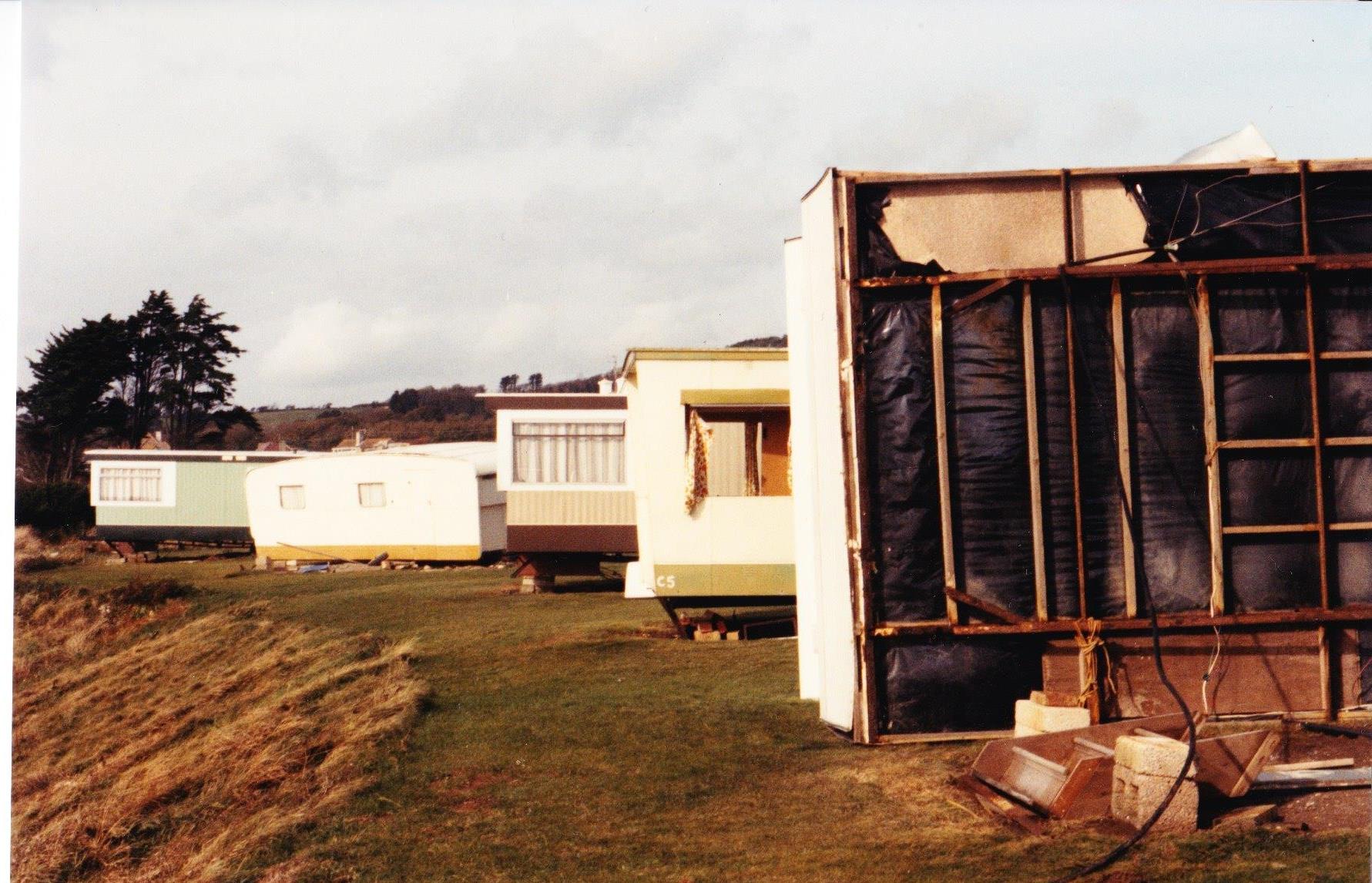 Caravans in storm